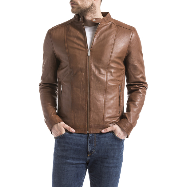 Blue Wellford Leather Jacket Corrib