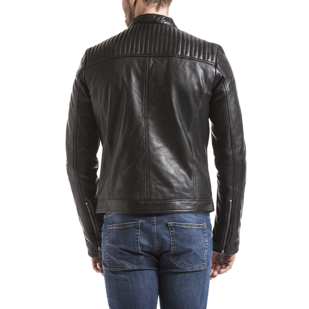 Blue Wellford Leather Jacket Ebro