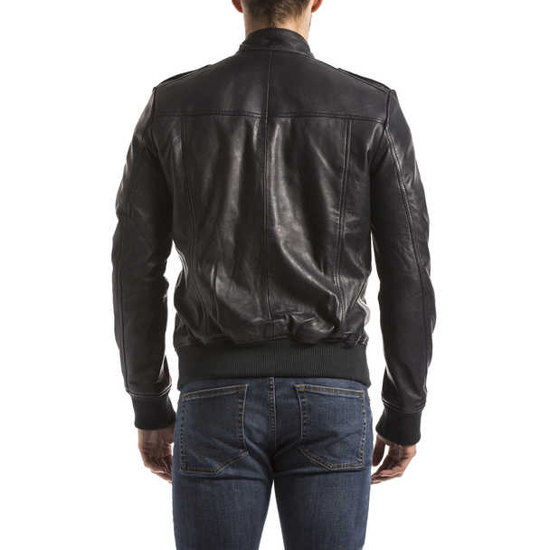Blue Wellford Leather Jacket Tobol