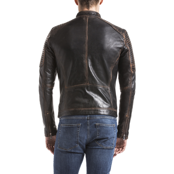 Blue Wellford Leather Jacket Vardo