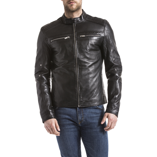 Blue Wellford Leather Jacket Idannus