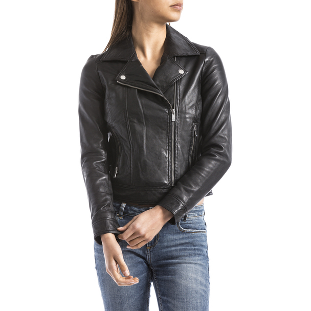 Blue Wellford Leather Jacket Leonie