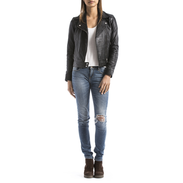 Blue Wellford Leather Jacket Leonie