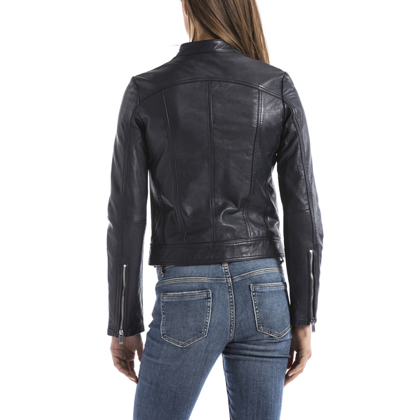 Blue Wellford Leather Jacket Madeira