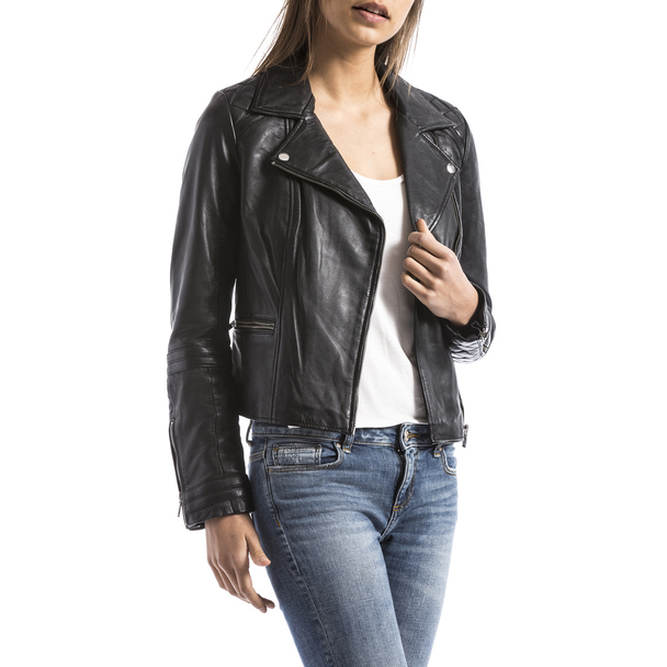 Blue Wellford Leather Jacket Nile