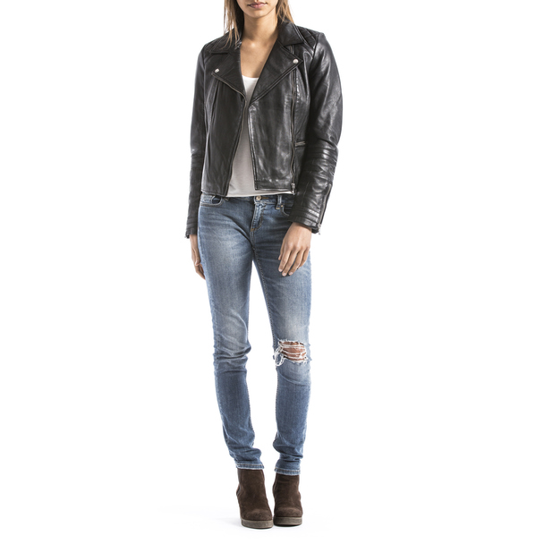 Blue Wellford Leather Jacket Nile