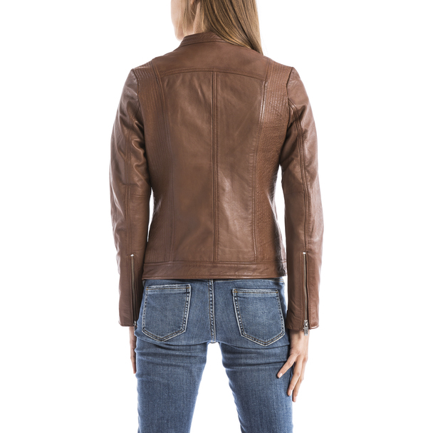 Blue Wellford Leather Jacket Pearl