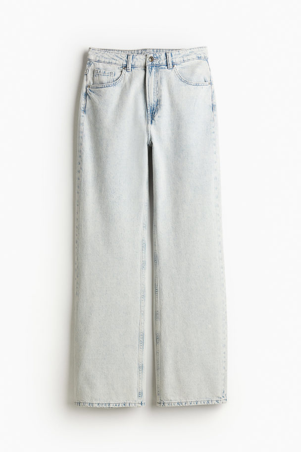 H&M Wide High Jeans Blasses Denimblau