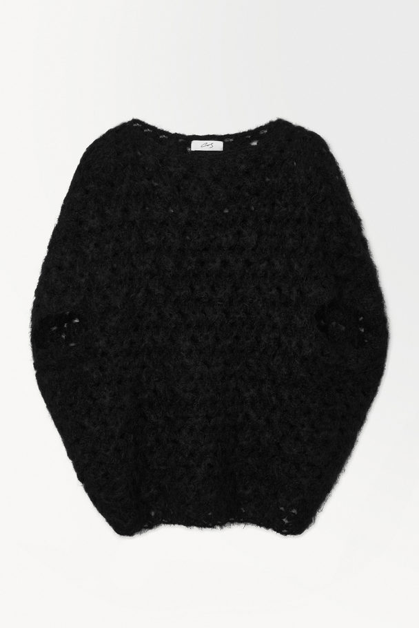 COS The Crochet-knit Top Black