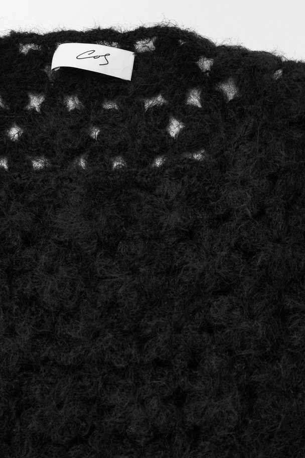 COS The Crochet-knit Top Black