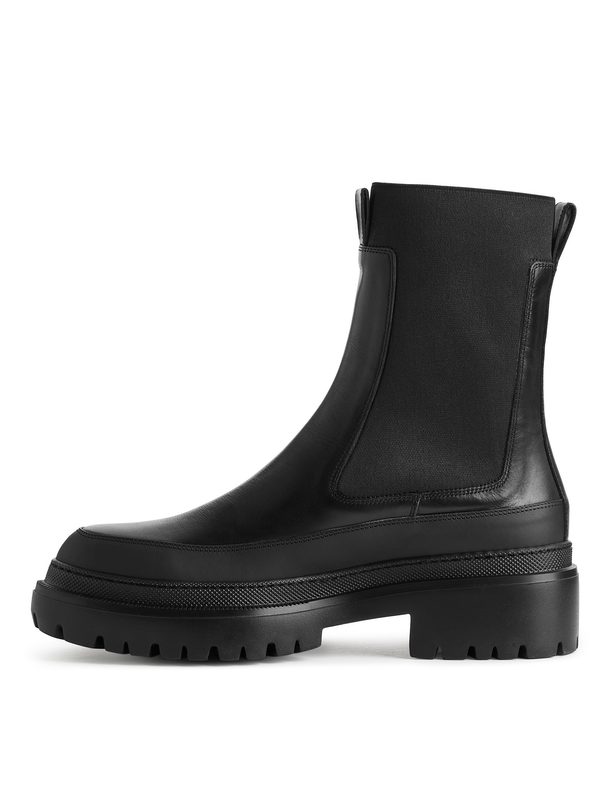 ARKET Chunky-sole Leather Boots Black