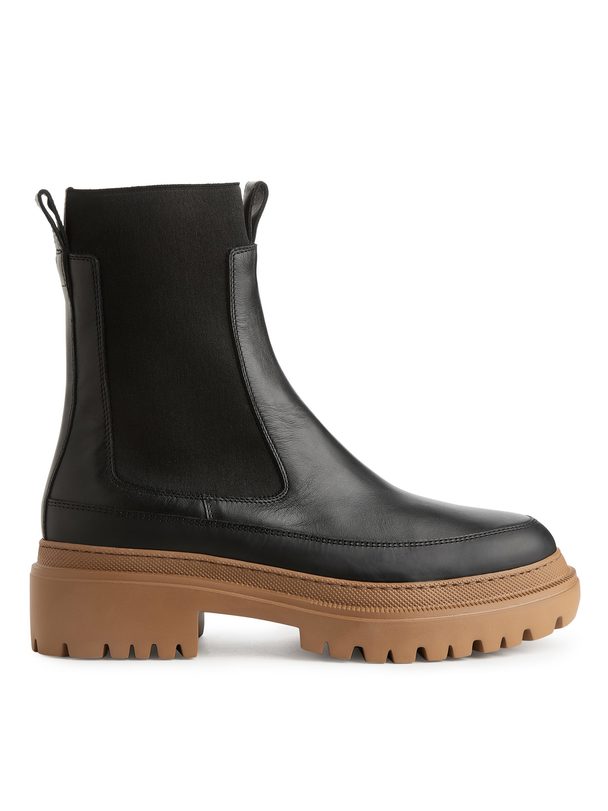 ARKET Chunky-sole Leather Boots Black