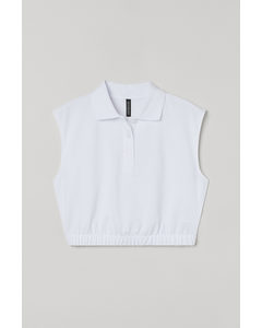 Cropped Polo Shirt White