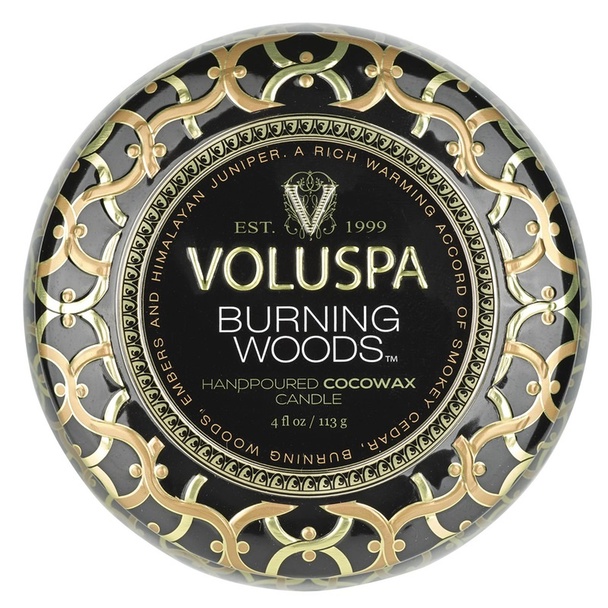 Voluspa Voluspa Decorative Tin Candle Burning Woods 113g