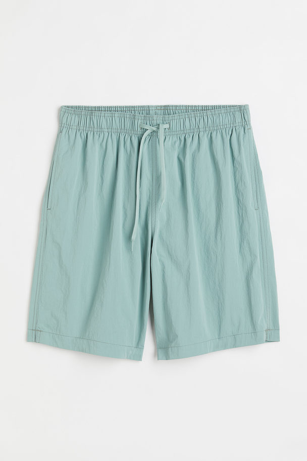 H&M Nylon Knee-length Swim Shorts Light Green