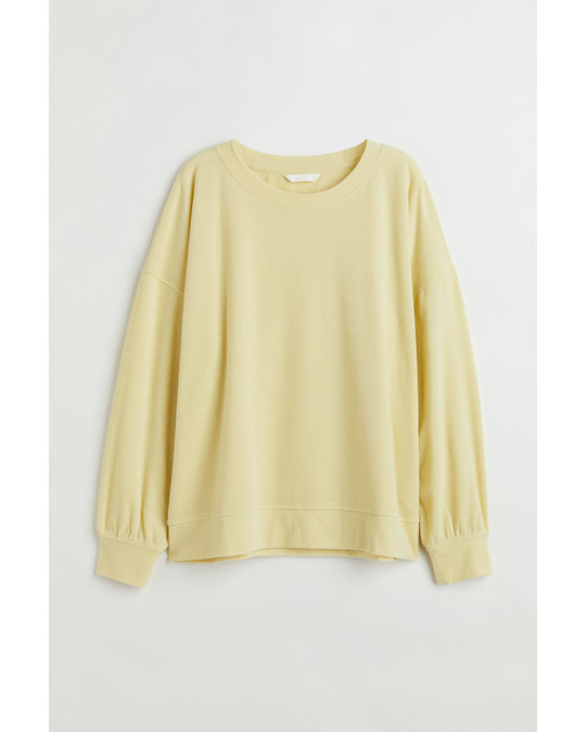 H&M Terry Sweatshirt Light Yellow