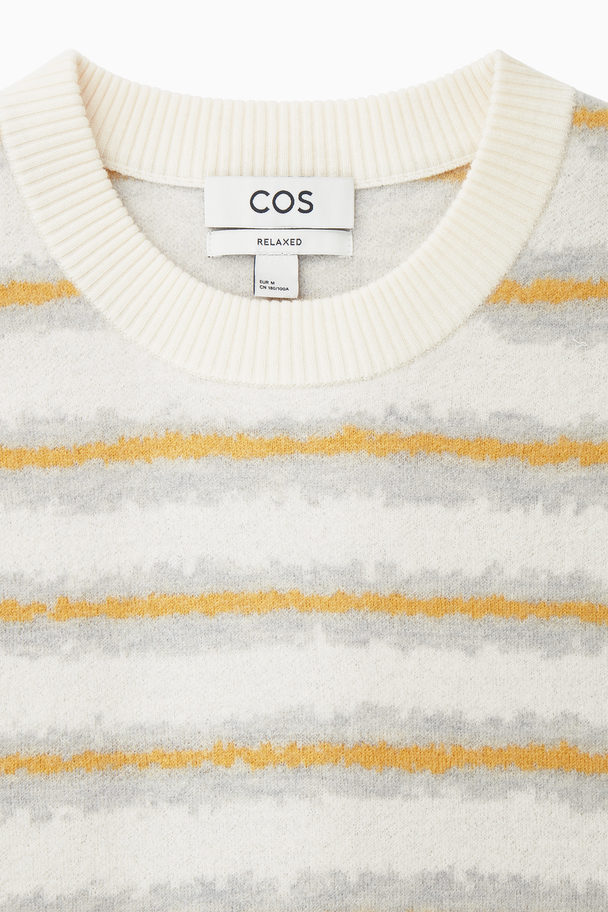COS Striped Boiled-wool Jumper Cream / Striped