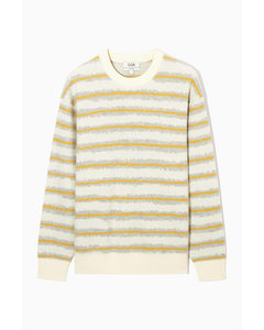 Striped Boiled-wool Jumper Cream / Striped