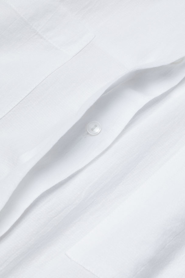 H&M Sleeveless Poplin Shirt White