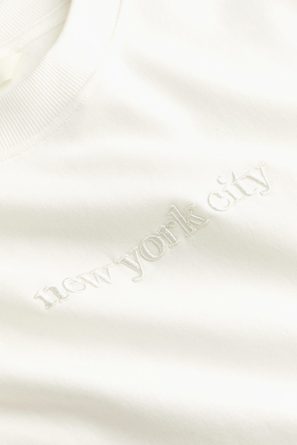 H&M Sweatshirt mit Print Weiß/New York City