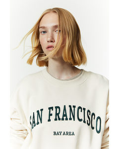 Sweatshirt Med Trykk Cream/san Francisco