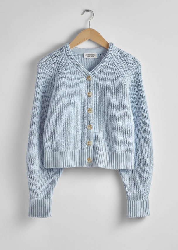 & Other Stories Lockere Strickjacke Hellblau