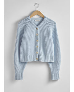 Relaxed Knit Cardigan Light Blue