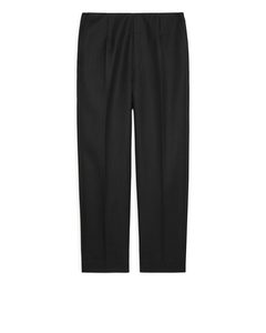 Tapered Wool Trousers Black