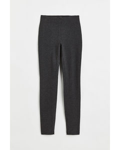 Zip-hem Trousers Dark Grey/checked