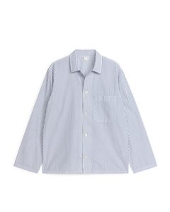 Cotton Pyjama Shirt White/blue