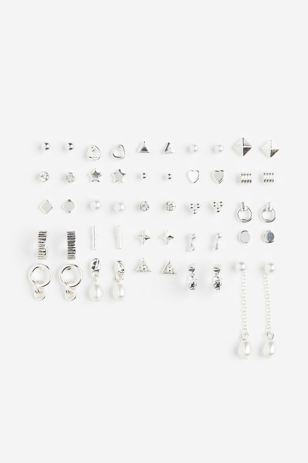 H&M 25 Pairs Earrings And Studs Silver-coloured
