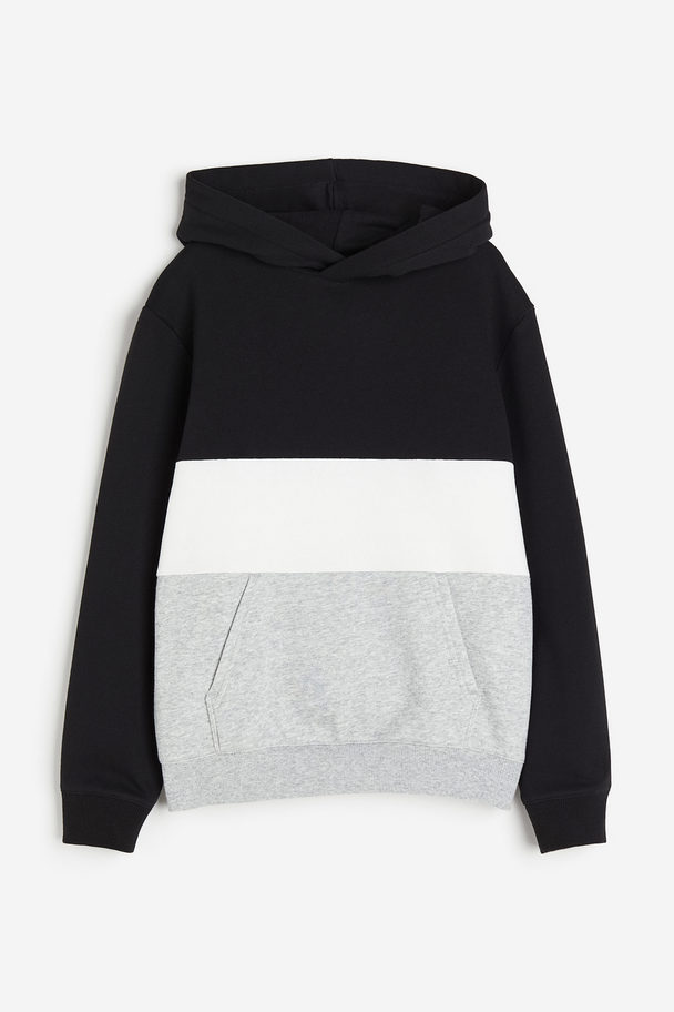 H&M Capuchonsweater Met Print Zwart/blokkleuren