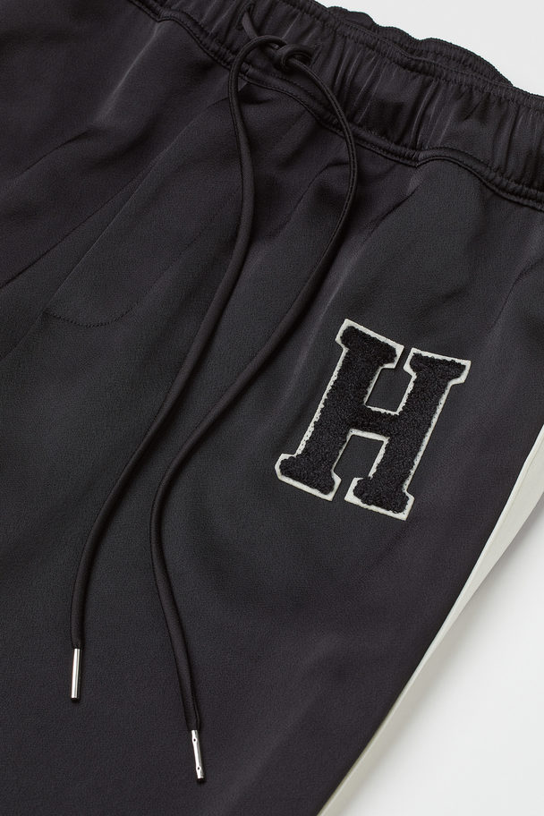 H&M Pull On-bukse Med Sidestriper Sort