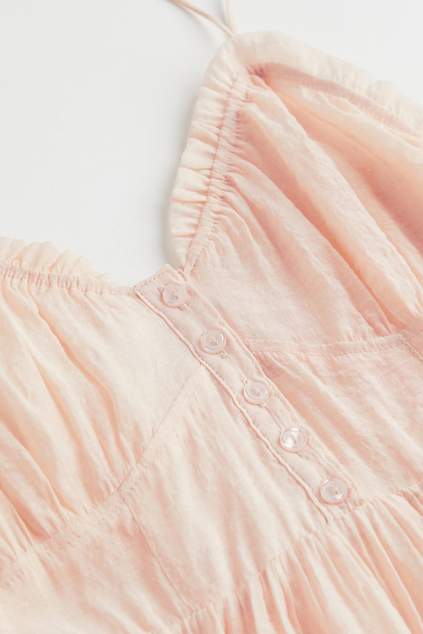 H&M Button-front Dress Light Apricot