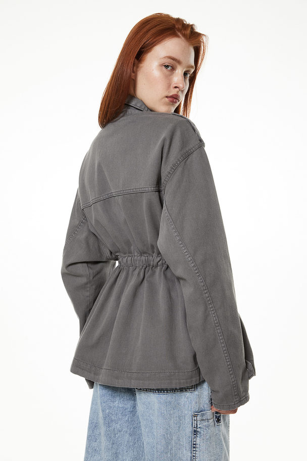 H&M Cotton Twill Utility Jacket Grey