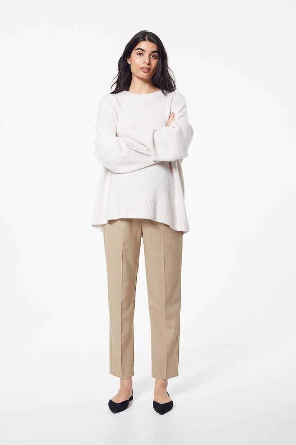 H&M Mama Ankle-length Cigarette Trousers Beige