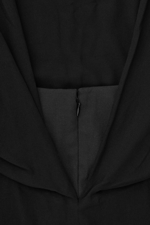 COS The Draped Open-back Mini Dress Black