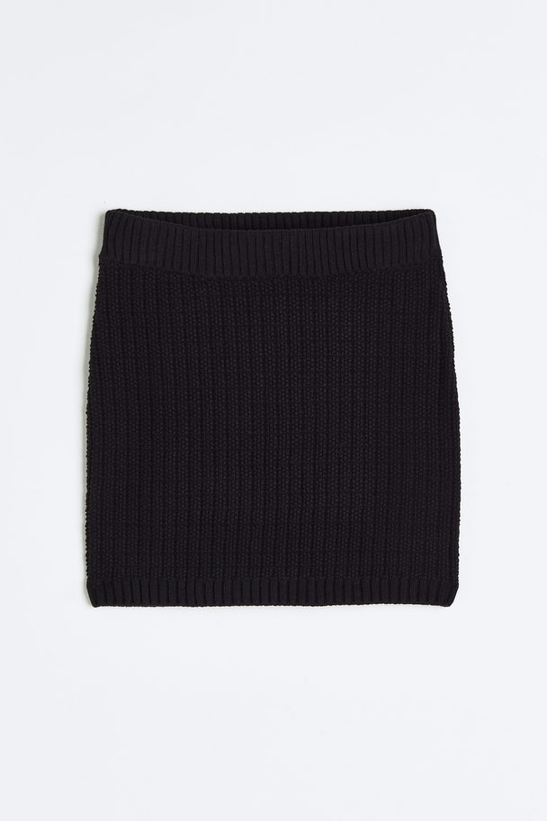 H&M Knitted Mini Skirt Black