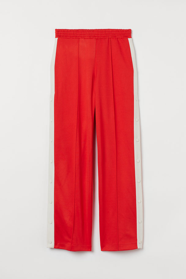 H&M Weite Hose mit Druckknöpfen Orangerot