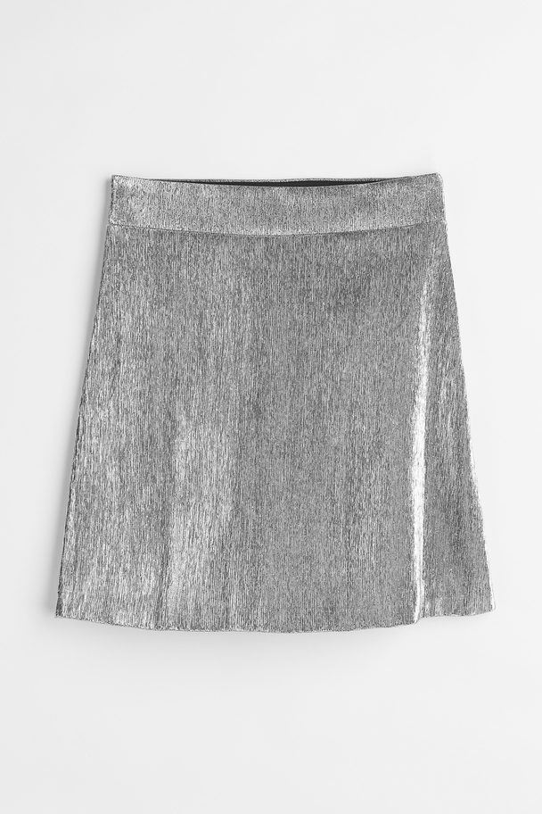H&M Glittery Skirt Silver-coloured