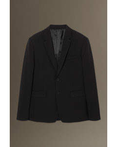 Wool-hopsack Blazer - Slim Black