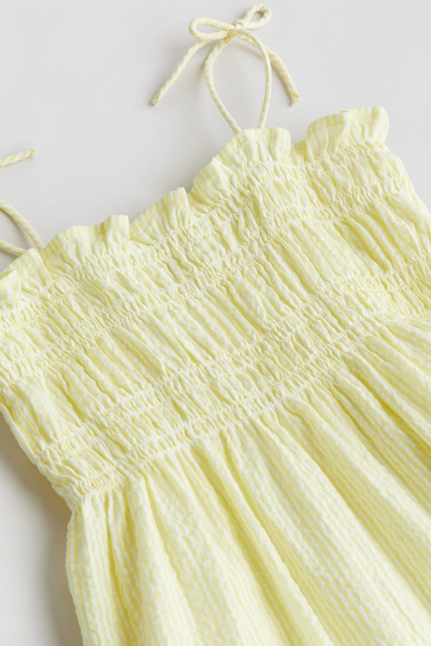 H&M Smocked-top Dress Light Yellow