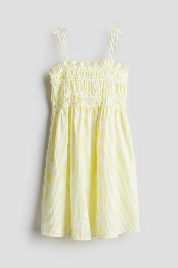 H&M Smocked-top Dress Light Yellow