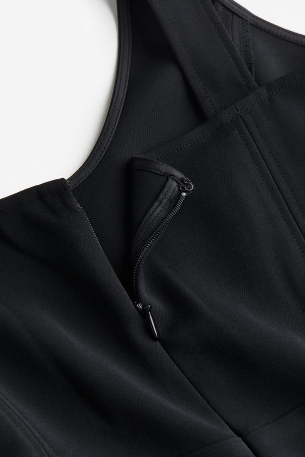 H&M Mini-jurk Met Uitlopende Rok Zwart