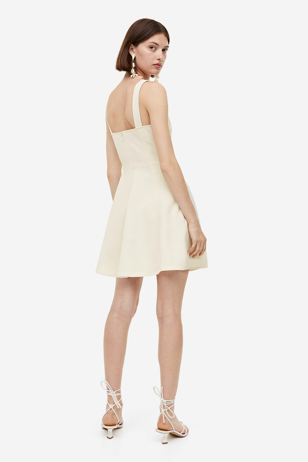 H&M Mini-jurk Met Uitlopende Rok Roomwit