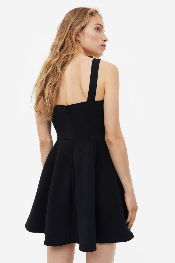 H&M Mini-jurk Met Uitlopende Rok Zwart