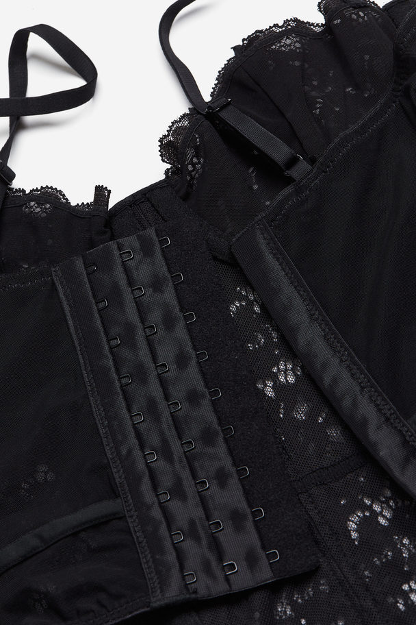 H&M Non-padded Lace Corset Black