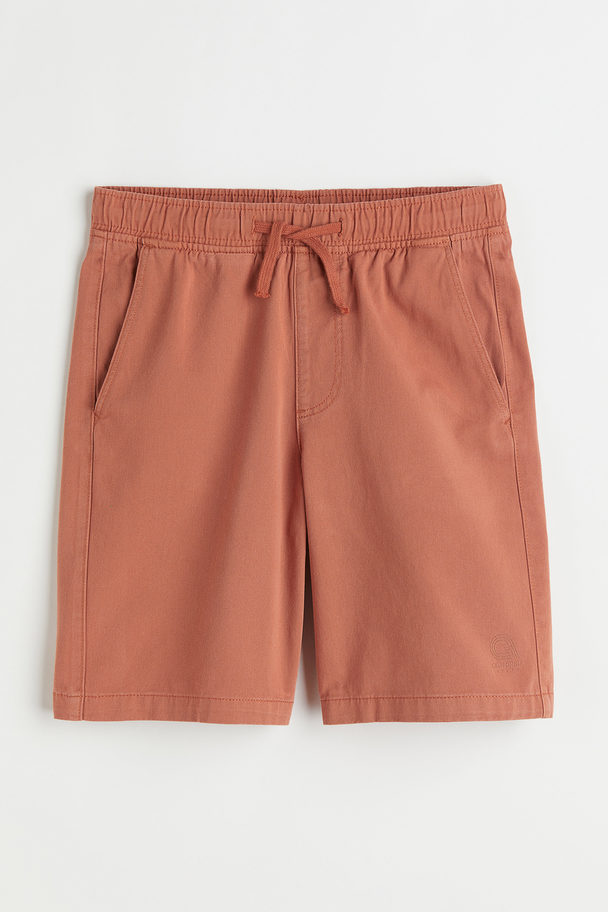 H&M Cotton Twill Chino Shorts Rust Orange