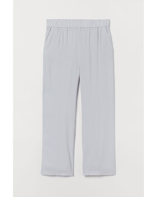 H&M H&m+ Wide Pull-on Trousers Light Blue
