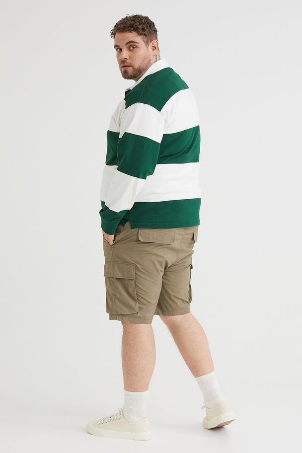 H&M Regular Fit Knee-length Cargo Shorts Khaki Green